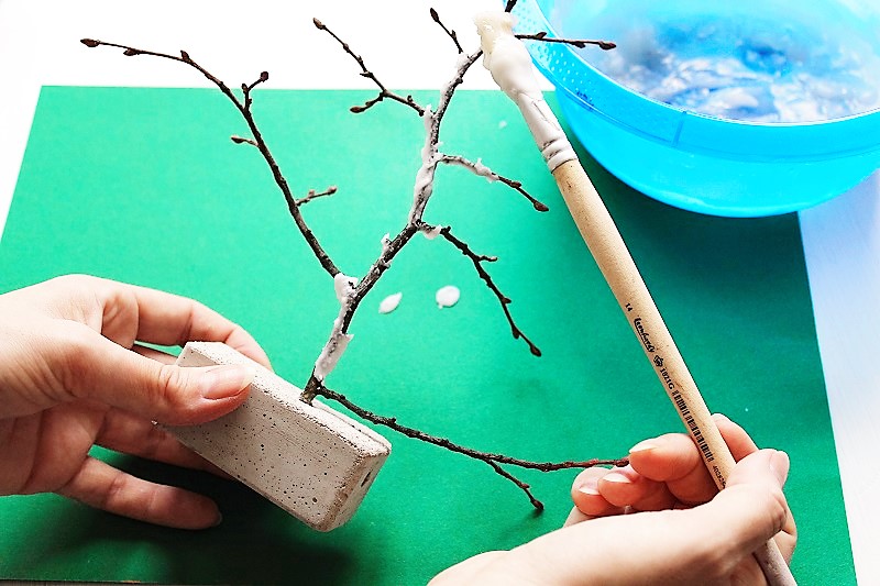 DIY-Schnee-Äste aus Wachs Annefaktur.de