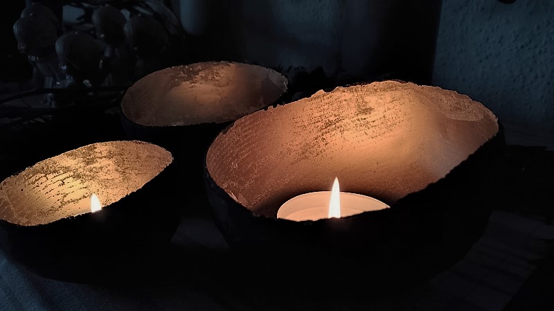 DIY Gips-Teelichthalter Weihnachten Annefaktur.de