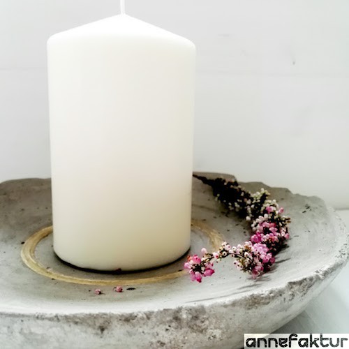 Beton, Deko, Schale, Beton-Schale, Zement, Herbstdeko, Basteln, DIY, Do it yourself, Berlin, Blog, Annefaktur, Weihnachtsdeko, Winterzeit, Winterbasteln, Kerzen, Heidekraut