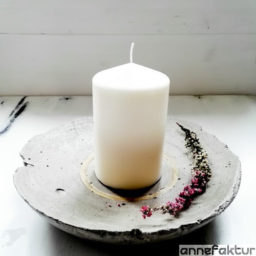 Beton, Deko, Schale, Beton-Schale, Zement, Herbstdeko, Basteln, DIY, Do it yourself, Berlin, Blog, Annefaktur, Weihnachtsdeko, Winterzeit, Winterbasteln, Kerzen, Heidekraut